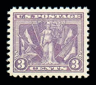 US Stamps Value Scott Cat. #537: 1919 3c Victory. Matthew Bennett International, Dec 2007, Sale 325, Lot 2205