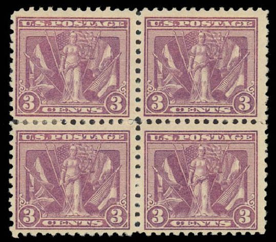 US Stamps Values Scott Catalogue #537: 1919 3c Victory. Daniel Kelleher Auctions, Oct 2011, Sale 626, Lot 423