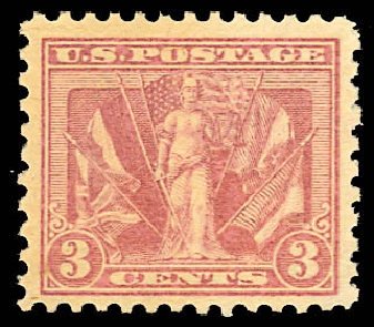 Costs of US Stamps Scott Cat. #537 - 1919 3c Victory. Daniel Kelleher Auctions, Dec 2012, Sale 633, Lot 923