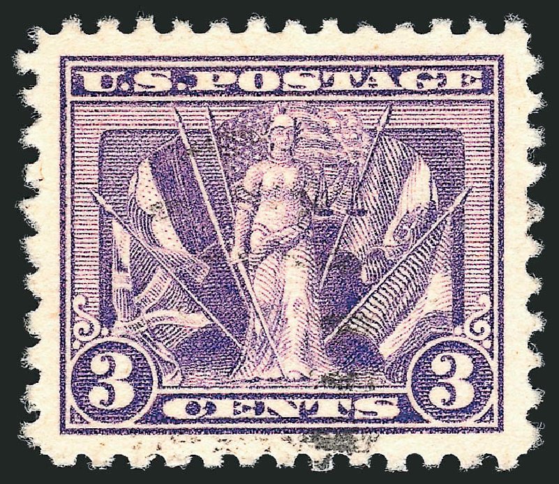 US Stamp Values Scott # 537 - 3c 1919 Victory. Robert Siegel Auction Galleries, Sep 2008, Sale 962, Lot 2826