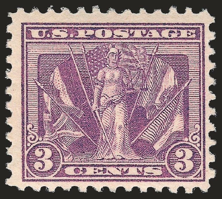 US Stamps Price Scott Cat. 537 - 3c 1919 Victory. Robert Siegel Auction Galleries, Jun 2009, Sale 975, Lot 1956