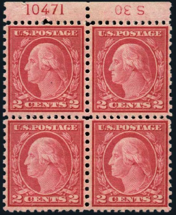 US Stamps Value Scott Catalogue # 540: 1919 2c Washington Rotary Perf 11x10. Harmer-Schau Auction Galleries, Jan 2014, Sale 100, Lot 604
