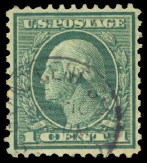 US Stamps Value Scott Catalog #545 - 1c 1921 Washington Rotary Perf 11. Daniel Kelleher Auctions, Aug 2015, Sale 672, Lot 2795