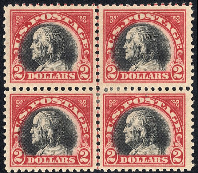 US Stamps Prices Scott Catalog #547 - 1920 US$2.00 Franklin Flat Plate Perf 11. Cherrystone Auctions, May 2008, Sale 200805, Lot 277