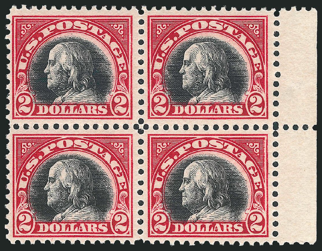 Costs of US Stamp Scott Catalog 547 - US$2.00 1920 Franklin Flat Plate Perf 11. Robert Siegel Auction Galleries, Mar 2011, Sale 1007, Lot 2827