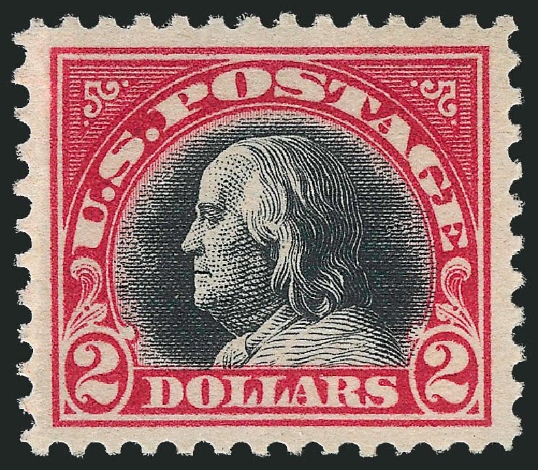 Costs of US Stamp Scott Catalog #547: US$2.00 1920 Franklin Flat Plate Perf 11. Robert Siegel Auction Galleries, Oct 2011, Sale 1013, Lot 468