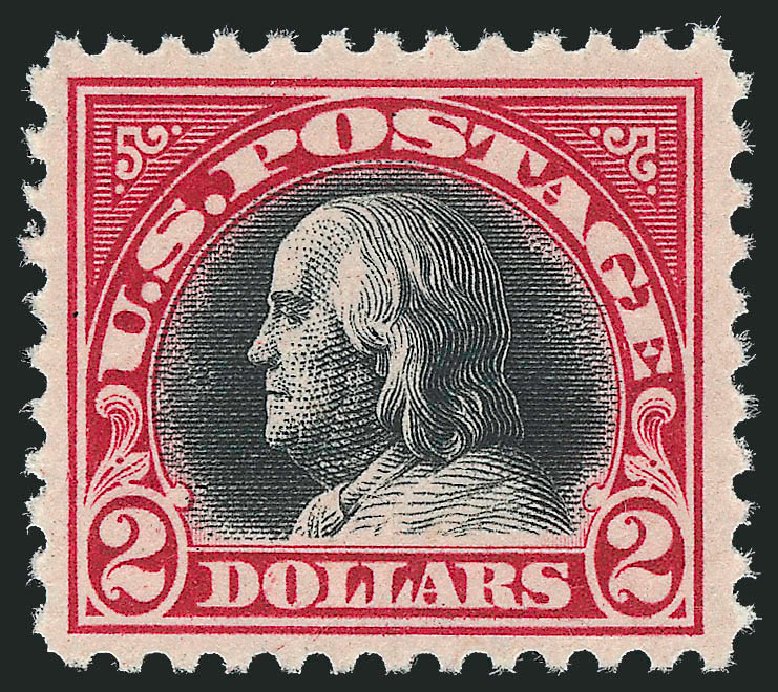 Values of US Stamp Scott Cat. #547: 1920 US$2.00 Franklin Flat Plate Perf 11. Robert Siegel Auction Galleries, Oct 2011, Sale 1014, Lot 2048