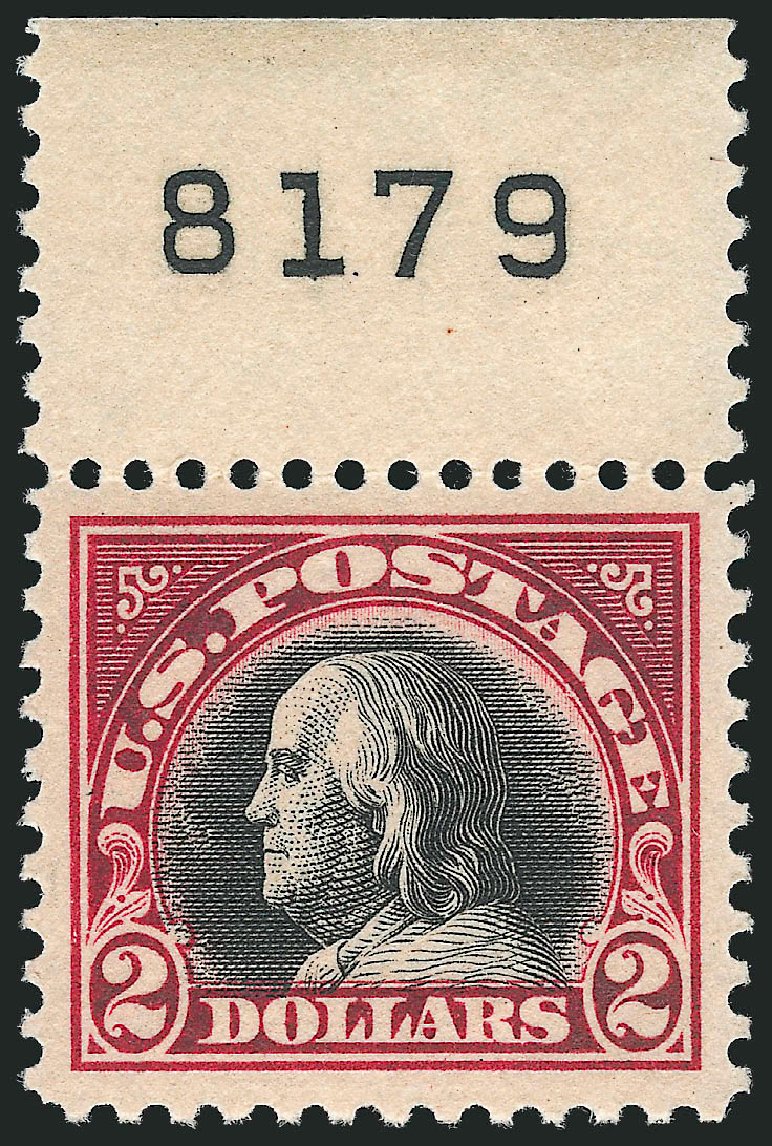 Values of US Stamps Scott Catalog # 547 - 1920 US$2.00 Franklin Flat Plate Perf 11. Robert Siegel Auction Galleries, Mar 2013, Sale 1040, Lot 1958