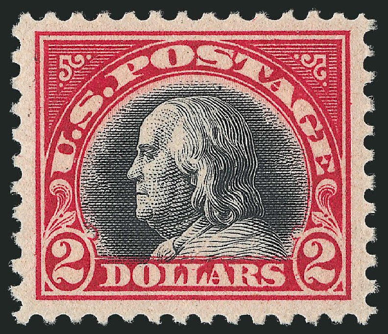 Prices of US Stamp Scott # 547: 1920 US$2.00 Franklin Flat Plate Perf 11. Robert Siegel Auction Galleries, Nov 2013, Sale 1061, Lot 3998