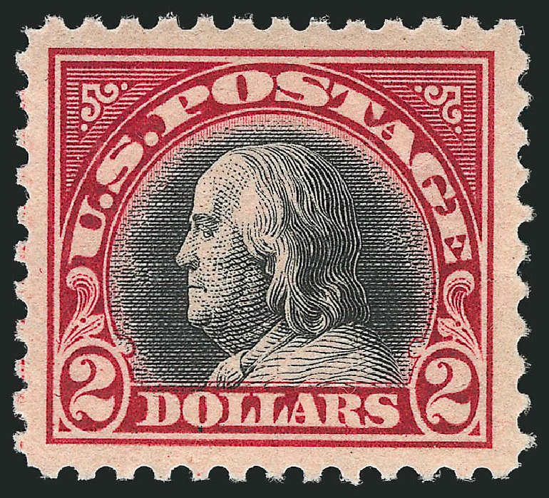 US Stamps Value Scott Catalog # 547: 1920 US$2.00 Franklin Flat Plate Perf 11. Robert Siegel Auction Galleries, Feb 2015, Sale 1093, Lot 518