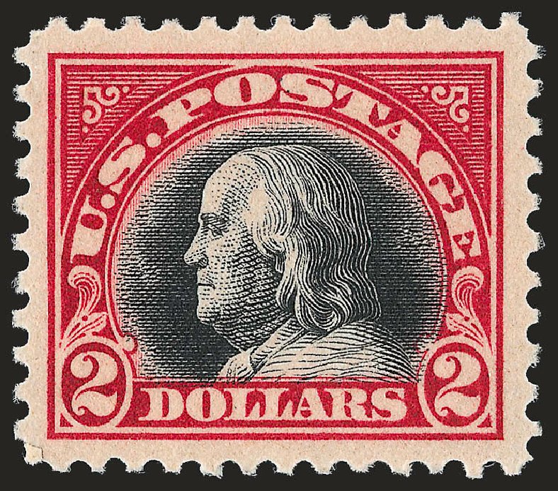 Value of US Stamps Scott Catalog #547 - US$2.00 1920 Franklin Flat Plate Perf 11. Robert Siegel Auction Galleries, Oct 2008, Sale 963, Lot 1048