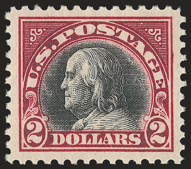 US Stamps Value Scott Cat. 547 - 1920 US$2.00 Franklin Flat Plate Perf 11. Robert Siegel Auction Galleries, Jun 2010, Sale 992, Lot 2528