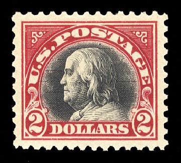 Costs of US Stamp Scott Cat. # 547 - 1920 US$2.00 Franklin Flat Plate Perf 11. Cherrystone Auctions, Jul 2013, Sale 201307, Lot 140