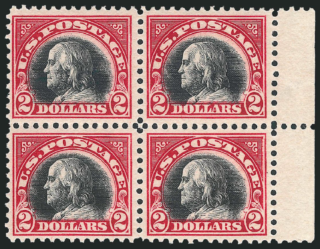 Costs of US Stamp Scott # 547 - US$2.00 1920 Franklin Flat Plate Perf 11. Robert Siegel Auction Galleries, Jun 2011, Sale 1011, Lot 790