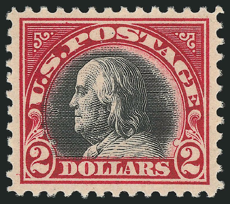 Values of US Stamps Scott 547: US$2.00 1920 Franklin Flat Plate Perf 11. Robert Siegel Auction Galleries, Dec 2014, Sale 1090, Lot 1580