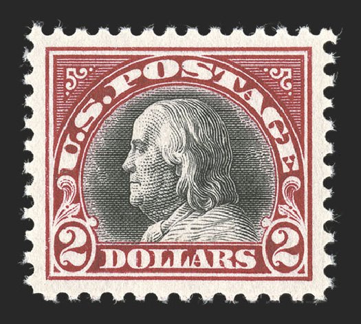 Price of US Stamps Scott Catalogue 547: 1920 US$2.00 Franklin Flat Plate Perf 11. Spink Shreves Galleries, Jul 2012, Sale 140, Lot 300