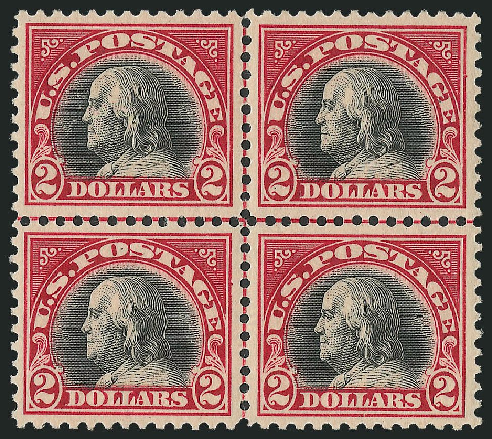 Value of US Stamp Scott #547: 1920 US$2.00 Franklin Flat Plate Perf 11. Robert Siegel Auction Galleries, Oct 2011, Sale 1014, Lot 2051