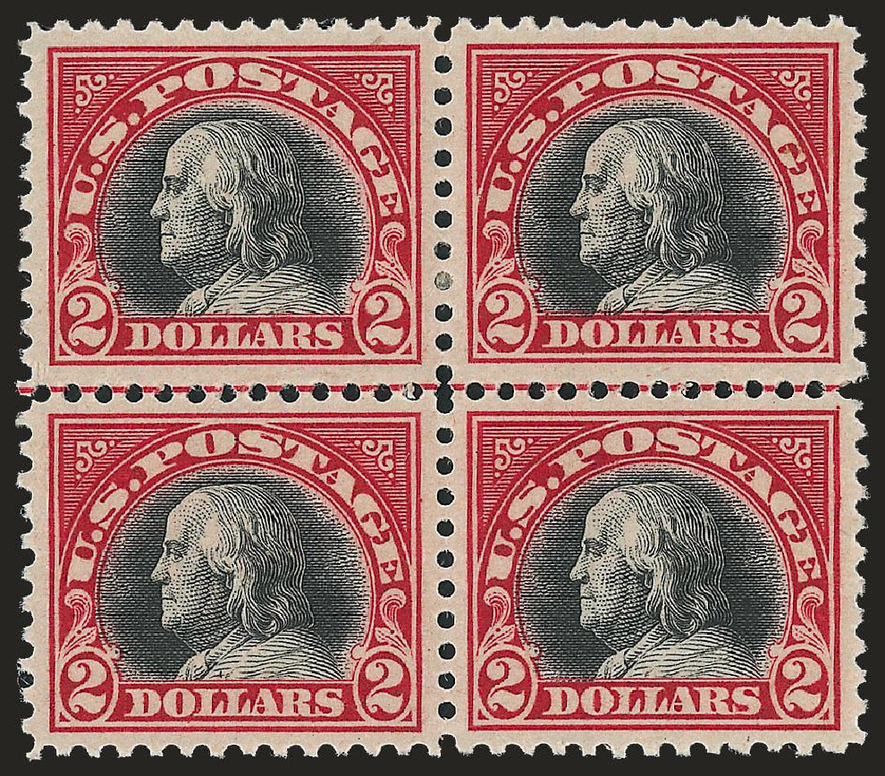 Costs of US Stamp Scott #547: 1920 US$2.00 Franklin Flat Plate Perf 11. Robert Siegel Auction Galleries, Sep 2009, Sale 976, Lot 2141