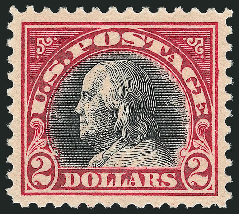 Value of US Stamps Scott 547 - US$2.00 1920 Franklin Flat Plate Perf 11. Robert Siegel Auction Galleries, Oct 2010, Sale 997, Lot 6081
