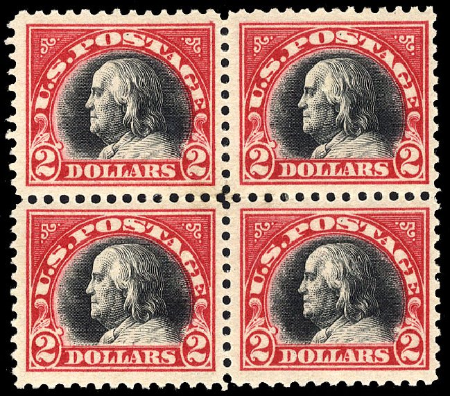 Price of US Stamps Scott Cat. # 547 - US$2.00 1920 Franklin Flat Plate Perf 11. Cherrystone Auctions, Nov 2009, Sale 200911, Lot 3134