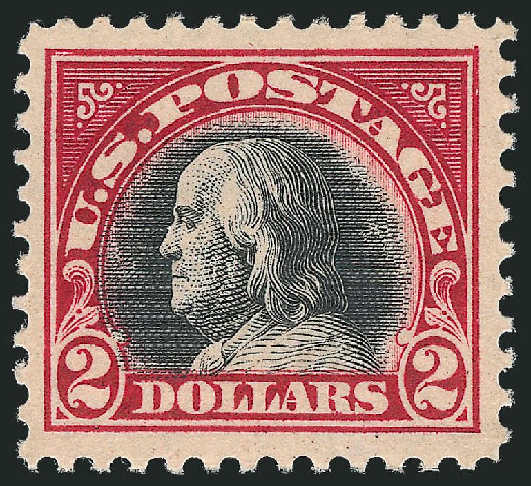 US Stamp Price Scott # 547 - 1920 US$2.00 Franklin Flat Plate Perf 11. Robert Siegel Auction Galleries, Apr 2014, Sale 1068, Lot 314