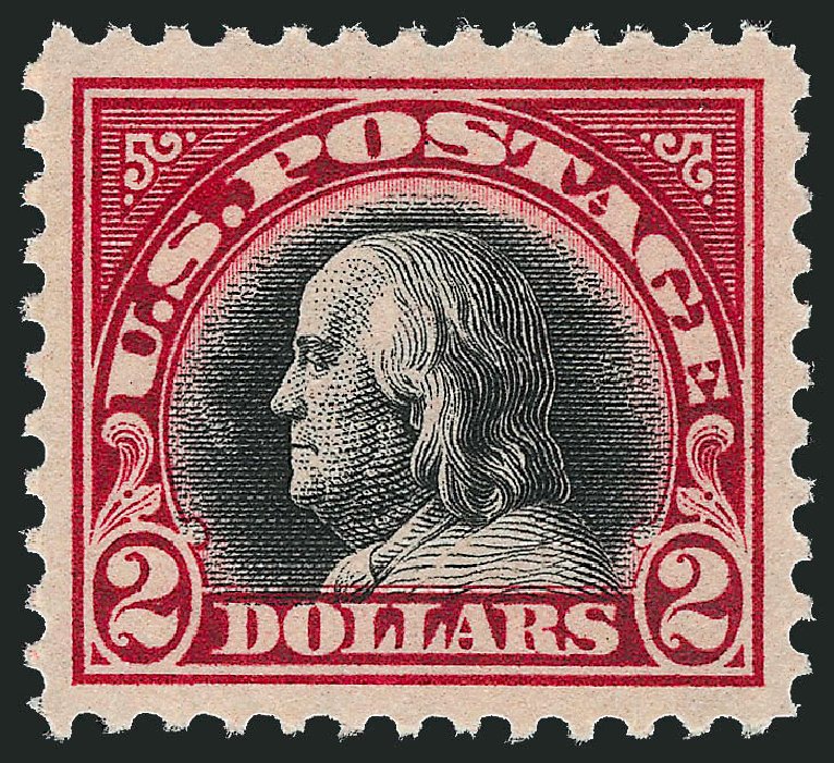Values of US Stamp Scott Catalogue #547 - US$2.00 1920 Franklin Flat Plate Perf 11. Robert Siegel Auction Galleries, Sep 2008, Sale 962, Lot 2834