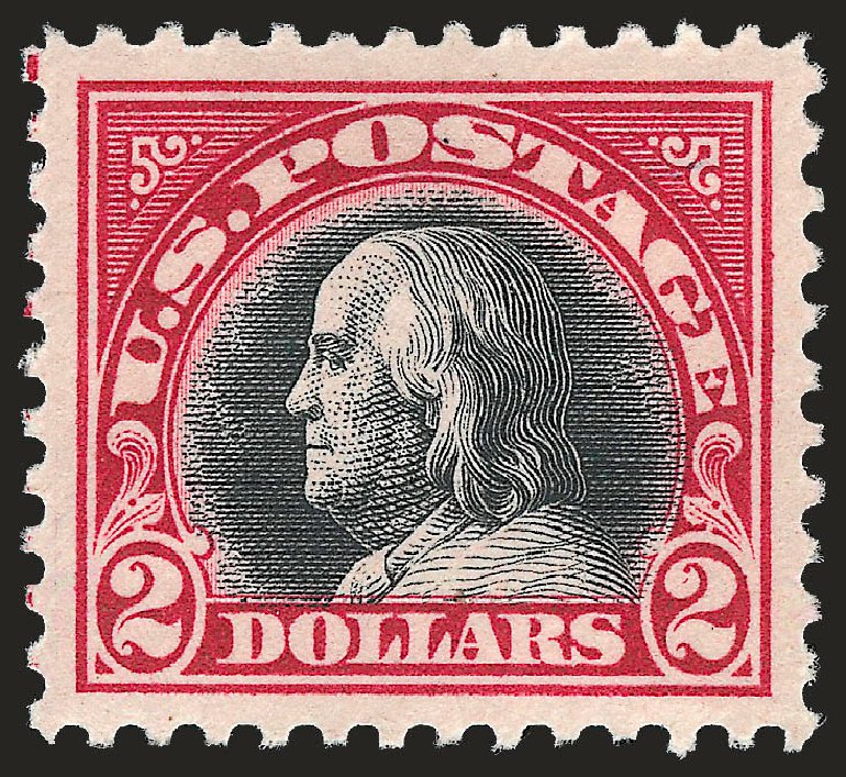 Values of US Stamps Scott # 547 - US$2.00 1920 Franklin Flat Plate Perf 11. Robert Siegel Auction Galleries, Dec 2008, Sale 967, Lot 4924