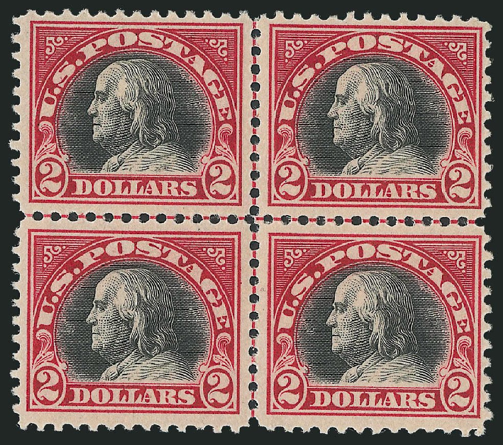 US Stamp Price Scott 547: US$2.00 1920 Franklin Flat Plate Perf 11. Robert Siegel Auction Galleries, Oct 2010, Sale 997, Lot 6084