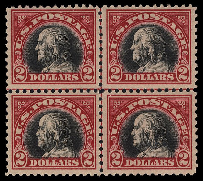 Cost of US Stamps Scott Catalog 547: US$2.00 1920 Franklin Flat Plate Perf 11. Cherrystone Auctions, Apr 2010, Sale 201004, Lot 275