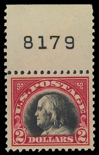 Price of US Stamps Scott 547 - 1920 US$2.00 Franklin Flat Plate Perf 11. Daniel Kelleher Auctions, Jun 2012, Sale 630, Lot 1905