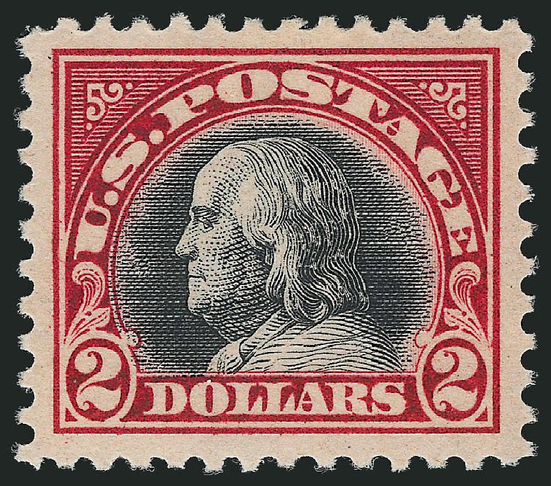 Costs of US Stamp Scott Cat. # 547: US$2.00 1920 Franklin Flat Plate Perf 11. Robert Siegel Auction Galleries, Dec 2013, Sale 1062, Lot 735