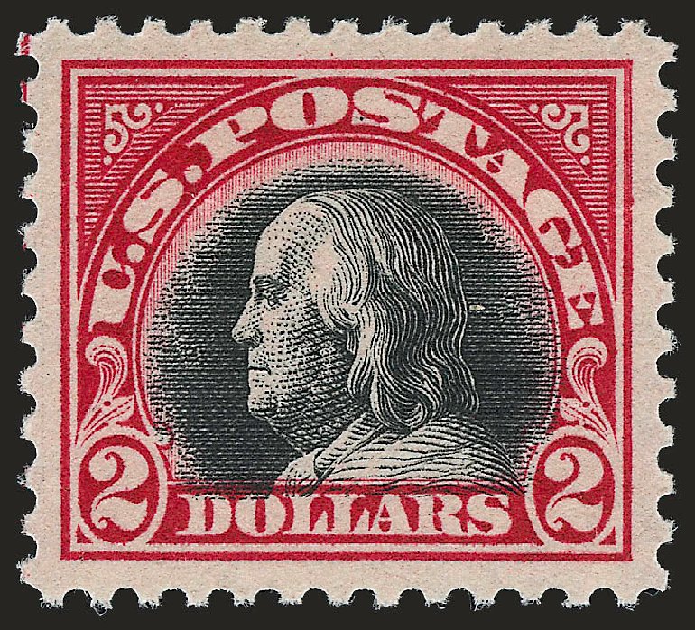 Cost of US Stamps Scott # 547 - US$2.00 1920 Franklin Flat Plate Perf 11. Robert Siegel Auction Galleries, Sep 2008, Sale 962, Lot 2835