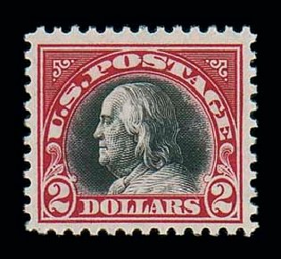 Values of US Stamps Scott 547 - US$2.00 1920 Franklin Flat Plate Perf 11. Matthew Bennett International, Jun 2007, Sale 319, Lot 1503