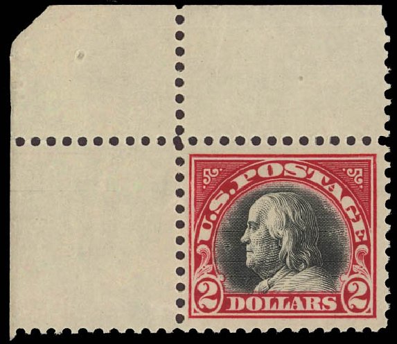 Prices of US Stamp Scott 547: 1920 US$2.00 Franklin Flat Plate Perf 11. Daniel Kelleher Auctions, Jan 2012, Sale 628, Lot 553