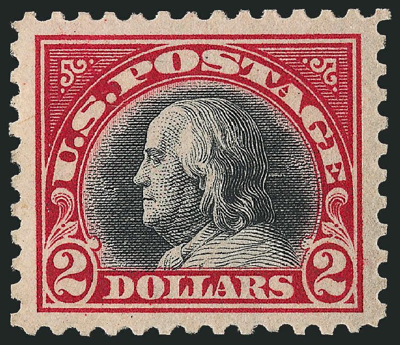 Cost of US Stamps Scott Catalogue 547 - US$2.00 1920 Franklin Flat Plate Perf 11. Robert Siegel Auction Galleries, Sep 2009, Sale 968B, Lot 723