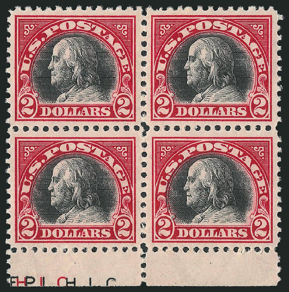 Price of US Stamps Scott # 547: US$2.00 1920 Franklin Flat Plate Perf 11. Robert Siegel Auction Galleries, Mar 2012, Sale 1019, Lot 886