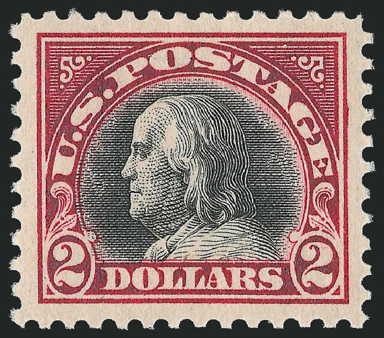 Price of US Stamps Scott Catalogue 547: 1920 US$2.00 Franklin Flat Plate Perf 11. Robert Siegel Auction Galleries, Dec 2013, Sale 1062, Lot 736