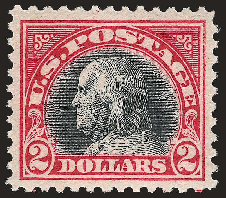 Cost of US Stamps Scott Catalogue # 547: 1920 US$2.00 Franklin Flat Plate Perf 11. Robert Siegel Auction Galleries, Jun 2009, Sale 975, Lot 1966