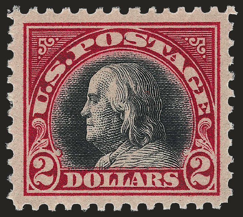 US Stamps Values Scott Catalogue 547: 1920 US$2.00 Franklin Flat Plate Perf 11. Robert Siegel Auction Galleries, Jun 2010, Sale 992, Lot 2526