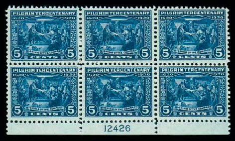 US Stamp Value Scott 550 - 5c 1920 Pilgrim Tercentenary. Matthew Bennett International, Dec 2007, Sale 324, Lot 1227