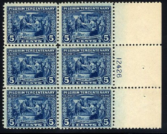 US Stamp Values Scott Catalog # 550: 1920 5c Pilgrim Tercentenary. Cherrystone Auctions, Jan 2008, Sale 200801, Lot 1237