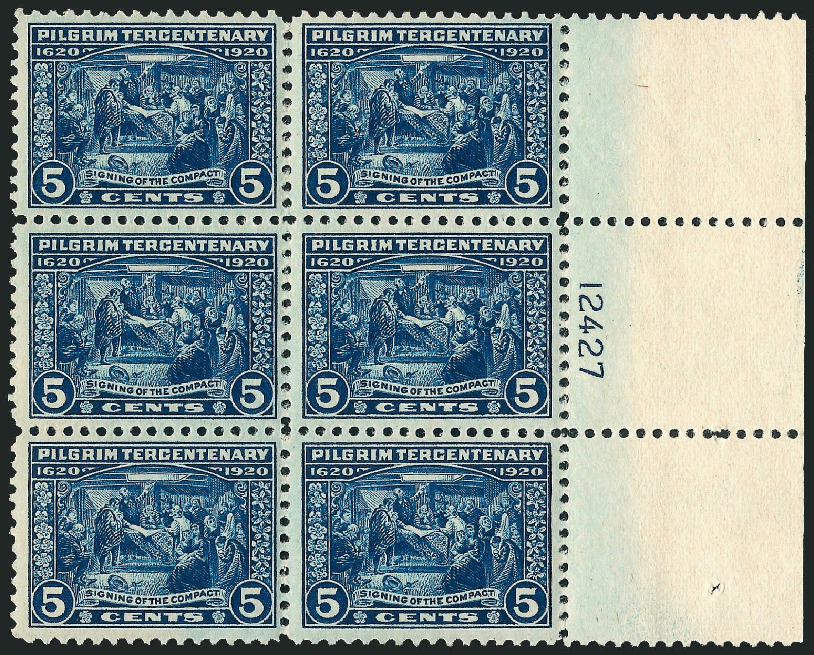Values of US Stamps Scott Catalog # 550: 5c 1920 Pilgrim Tercentenary. Robert Siegel Auction Galleries, Sep 2008, Sale 962, Lot 2840