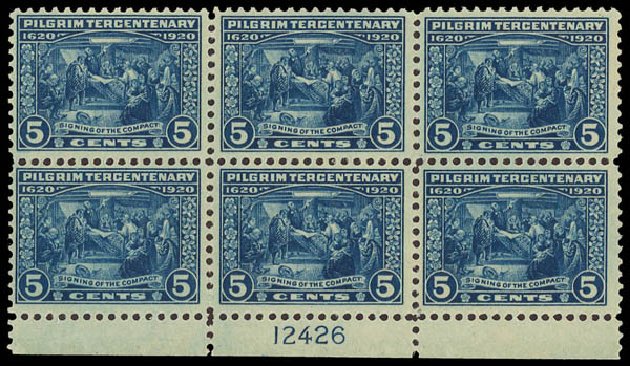 Prices of US Stamp Scott Catalog #550 - 5c 1920 Pilgrim Tercentenary. Daniel Kelleher Auctions, Aug 2012, Sale 631, Lot 1292