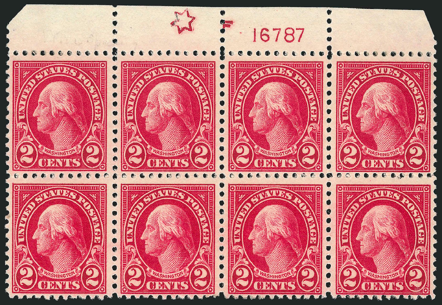 Values of US Stamp Scott Catalog #554: 1923 2c Washington Perf 11. Robert Siegel Auction Galleries, Jul 2014, Sale 1077, Lot 326