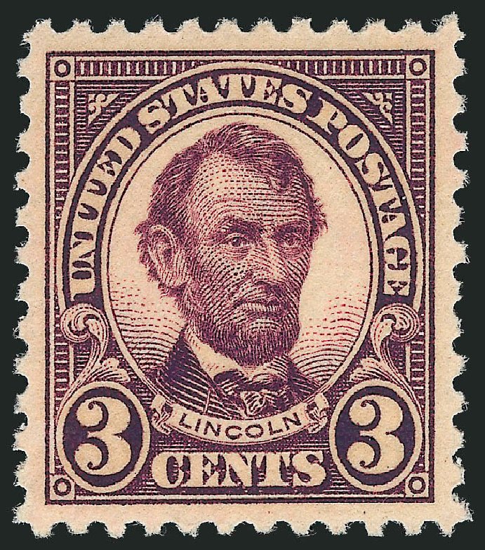Costs of US Stamp Scott Catalog #555: 3c 1923 Lincoln Perf 11. Robert Siegel Auction Galleries, Dec 2013, Sale 1062, Lot 737
