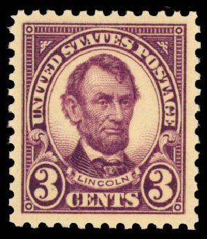US Stamps Prices Scott Catalogue # 555: 1923 3c Lincoln Perf 11. Daniel Kelleher Auctions, Oct 2014, Sale 660, Lot 2428