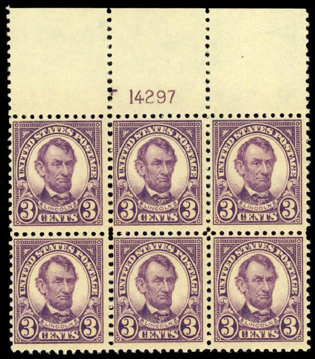 US Stamp Values Scott Cat. #555 - 1923 3c Lincoln Perf 11. Daniel Kelleher Auctions, Jan 2015, Sale 663, Lot 1888