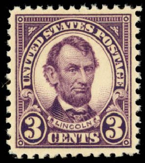 Cost of US Stamps Scott Cat. 555: 1923 3c Lincoln Perf 11. Daniel Kelleher Auctions, Oct 2014, Sale 660, Lot 2429