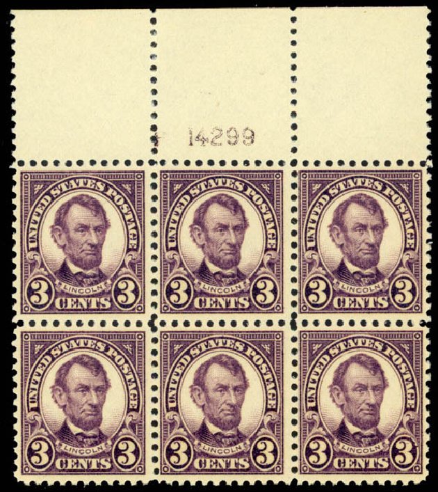 Value of US Stamps Scott # 555 - 1923 3c Lincoln Perf 11. Daniel Kelleher Auctions, Mar 2013, Sale 635, Lot 670