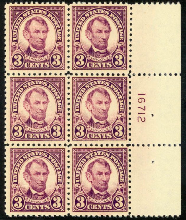US Stamp Values Scott 555: 1923 3c Lincoln Perf 11. Daniel Kelleher Auctions, Mar 2013, Sale 635, Lot 671
